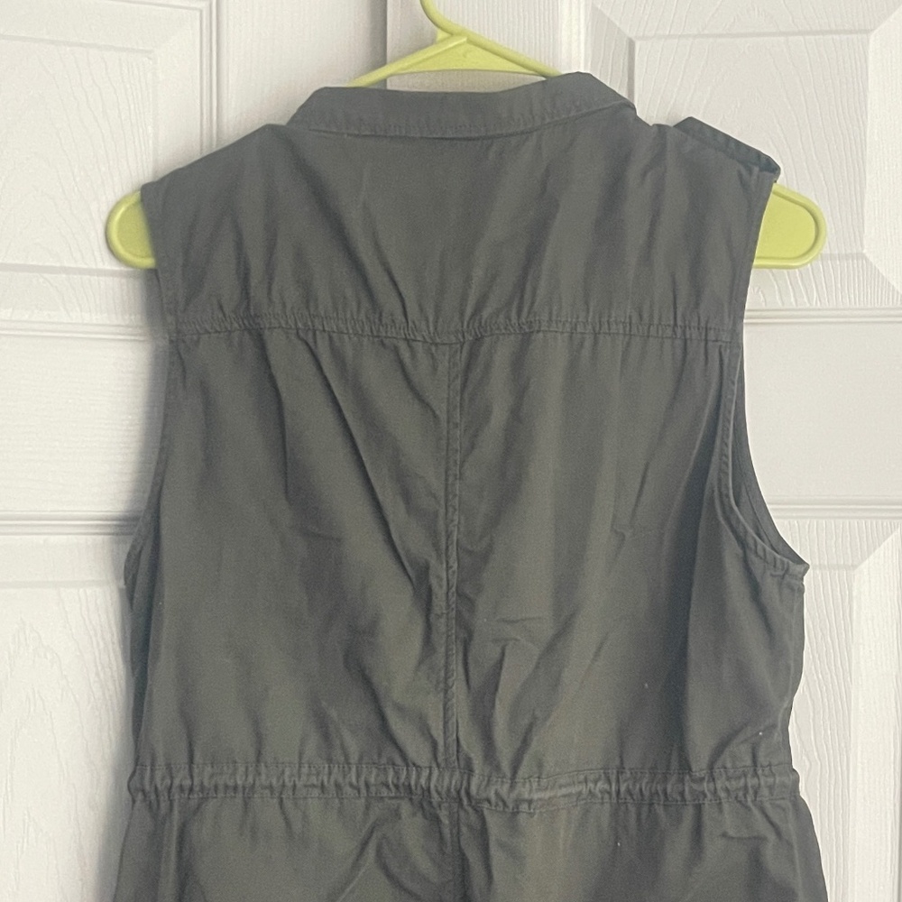 C'estToi women's olive green Utility Style Long Vest - Size M. #410 - Picture 10 of 13